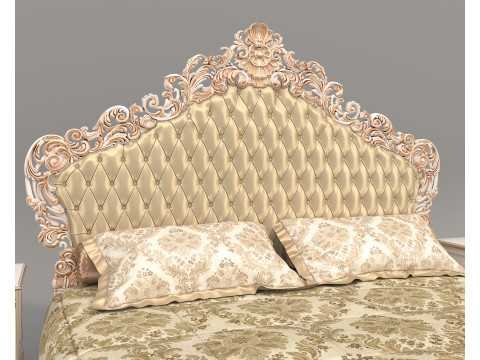 Classic European Style Bed Set 65 3D Model