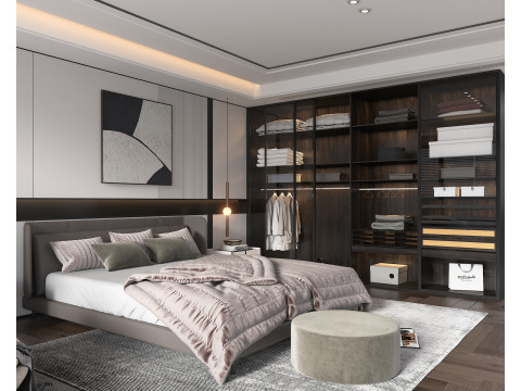 Modern Bedroom Scene 47 3D Model