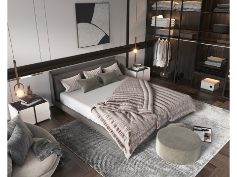 Modern Bedroom Scene 47 3D Model