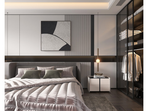 Modern Bedroom Scene 47 3D Model