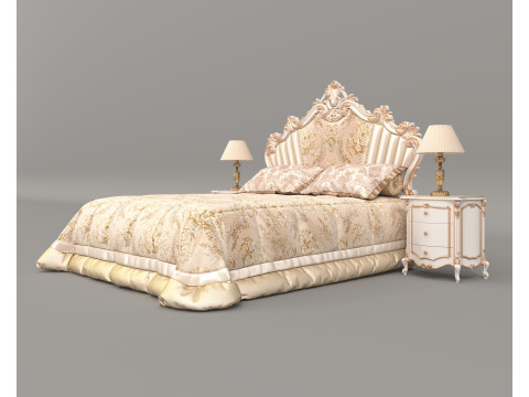 Classic European Style Bed Set 66 Model 3D