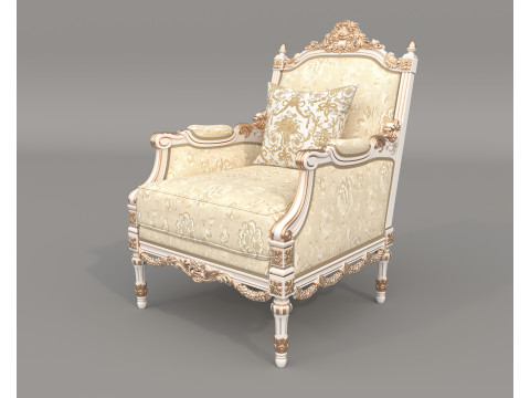 Classic European Style Sofa and Armchair Set 8 3D 모델