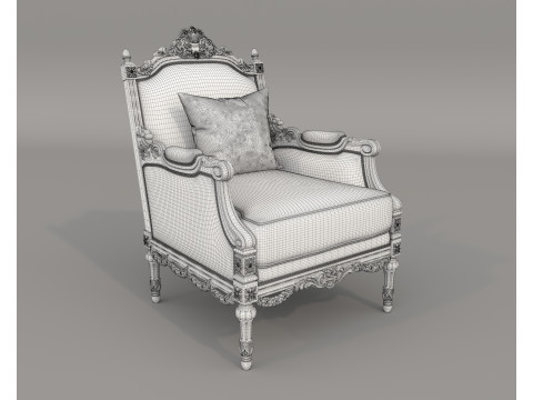 Classic European Style Sofa and Armchair Set 8 3D 모델