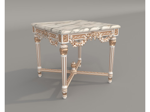 Classic European Style Coffee Table and Armchair 26 Modèle 3D