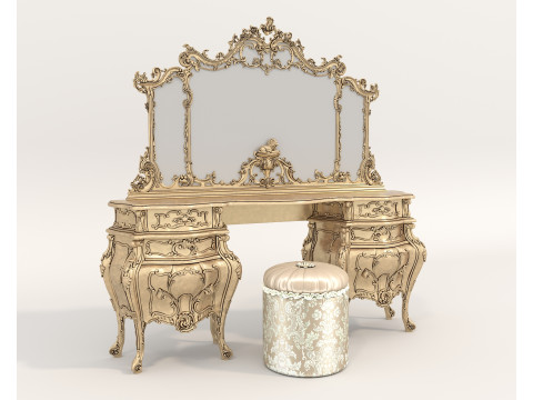 Classic European style Dressing Table 27 Modello 3D