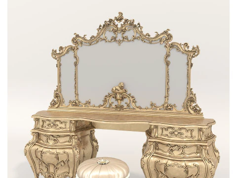 Classic European style Dressing Table 27 3D Model