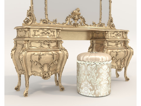 Classic European style Dressing Table 27 3D 模型