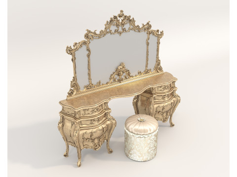 Classic European style Dressing Table 27 3D 模型