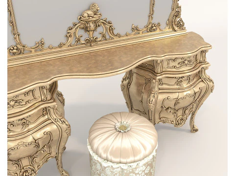 Classic European style Dressing Table 27 3D Model