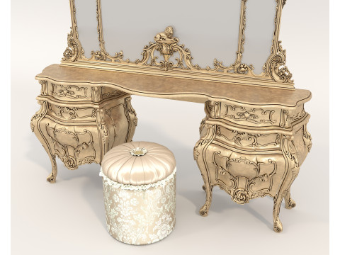 Classic European style Dressing Table 27 3D 模型