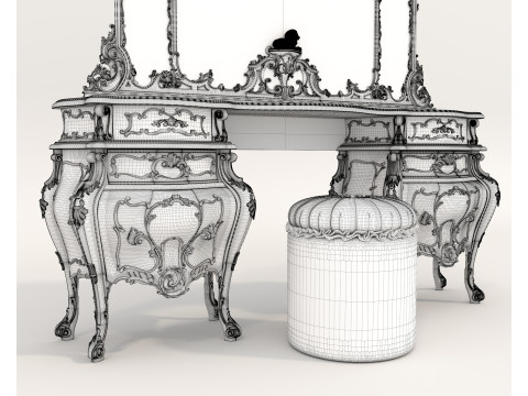 Classic European style Dressing Table 27 3D 模型