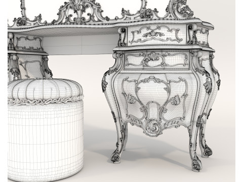 Classic European style Dressing Table 27 3D 模型