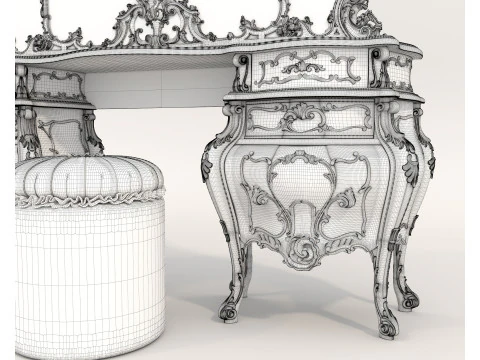 Classic European style Dressing Table 27 3D Model