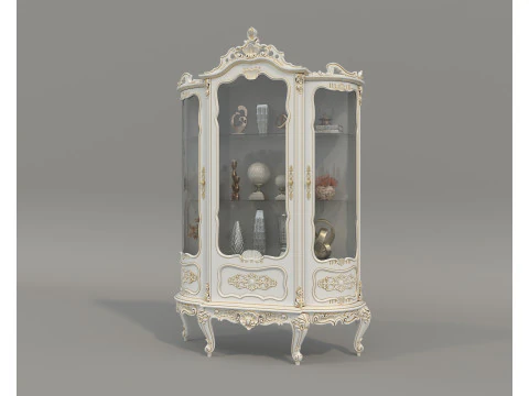 Classic Display Cabinet and Decoration 13 3D Model