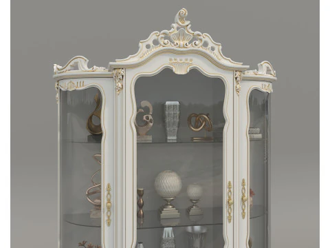 Classic Display Cabinet and Decoration 13 3D Model