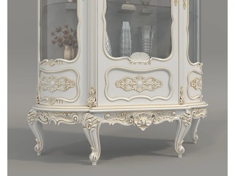 Classic Display Cabinet and Decoration 13 3D Model