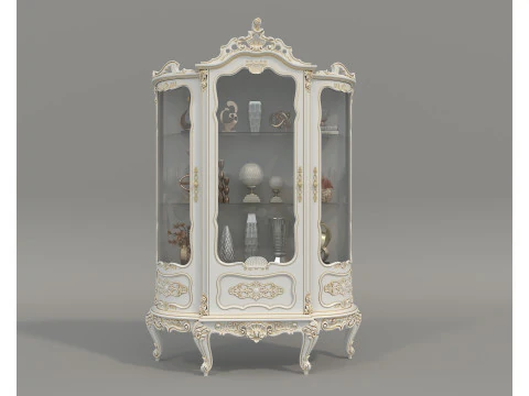 Classic Display Cabinet and Decoration 13 3D Model