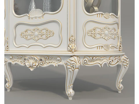 Classic Display Cabinet and Decoration 13 3D Model