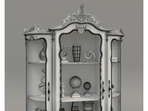 Classic Display Cabinet and Decoration 13 3Dモデル