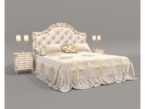 Classic European Style Bed Set 67 Modelo 3D