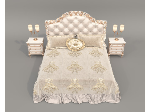 Classic European Style Bed Set 67 3D Модель