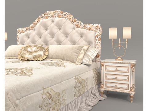 Classic European Style Bed Set 67 3D Модель
