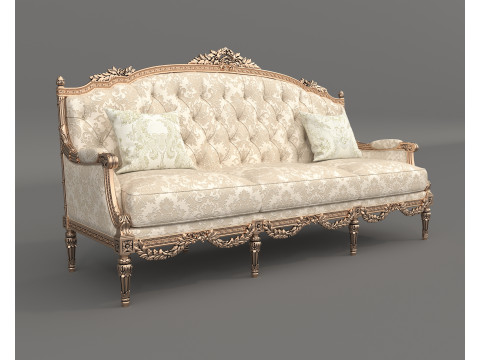 Classic European Style Sofa and Armchair Set 9 Modelo 3D