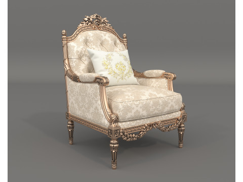 Classic European Style Sofa and Armchair Set 9 Modelo 3D