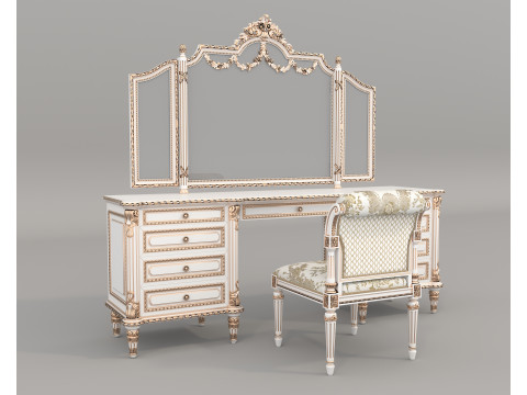 Classic European style Dressing Table 28 Modello 3D