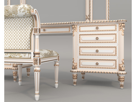 Classic European style Dressing Table 28 3D Model