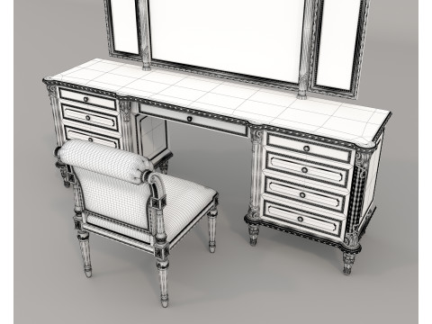 Classic European style Dressing Table 28 3D Model