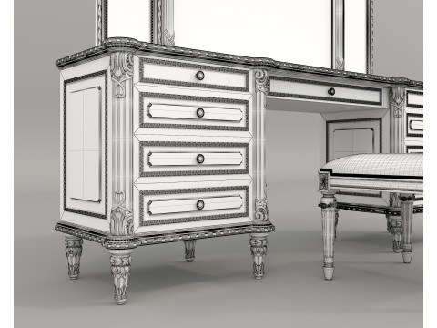 Classic European style Dressing Table 28 3D Model
