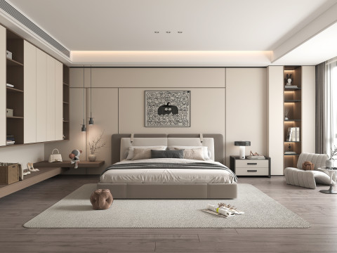 Modern Bedroom Scene 48 Modelo 3D