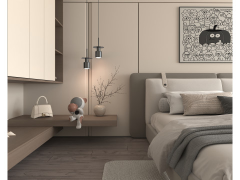 Modern Bedroom Scene 48 Modelo 3D