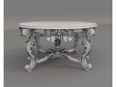 Classic European style Dining Table and Chairs 58 3Dモデル