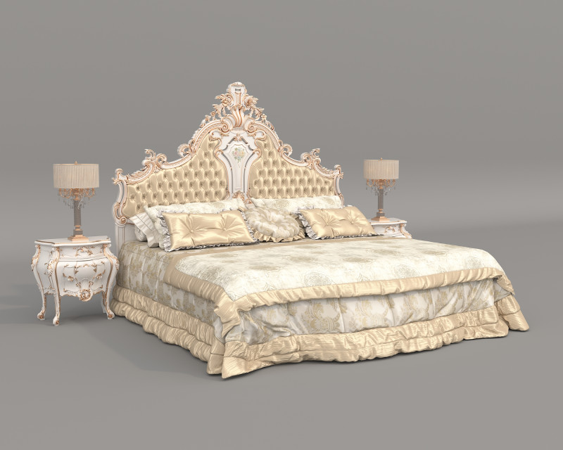 Classic European Style Bed Set 68 Modelo 3D .c4d .max .obj .3ds .fbx .stl .blend