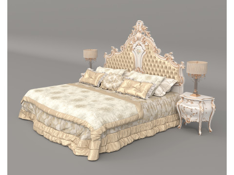 Classic European Style Bed Set 68 Modelo 3D