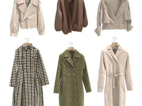 Coat on Hanger Collection 5 3D Model