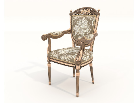 Classic European style Dining Table and Chairs 59 3D 모델