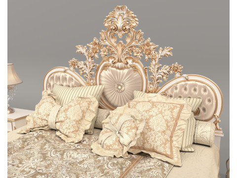 Classic European Style Bed Set 69 3D Model