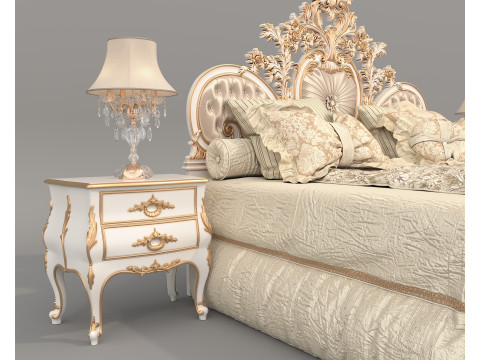 Classic European Style Bed Set 69 3D Model