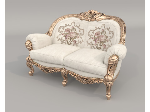 Classic European Style Sofa and Armchair Set 10 Model 3D