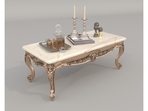 Classic European Style Sofa and Armchair Set 10 Model 3D