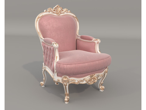 Classic European Style Coffee Table and Armchair 27 3D-Modell
