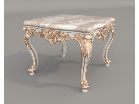 Classic European Style Coffee Table and Armchair 27 3D-Modell