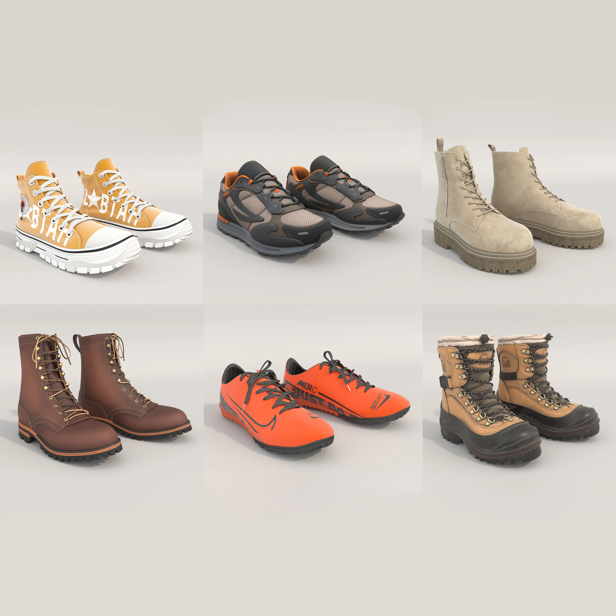 Shoes Collection 25 3D Model .c4d .max .obj .3ds .fbx .stl .blend