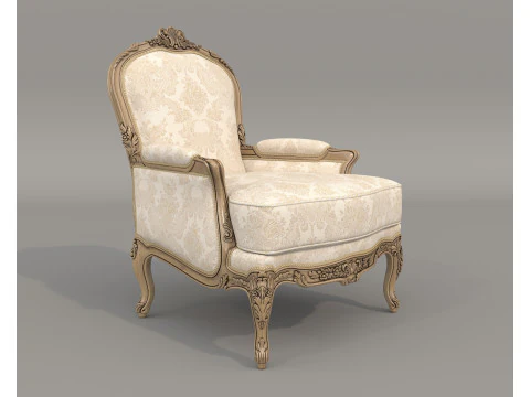 Conjunto cl&aacute;ssico de sof&aacute; e poltrona estilo europeu 11 Modelo 3D