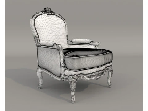 Conjunto cl&aacute;ssico de sof&aacute; e poltrona estilo europeu 11 Modelo 3D