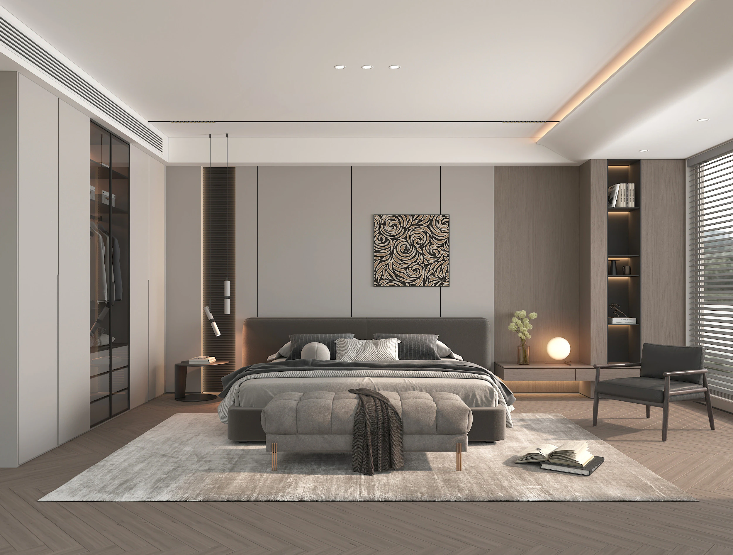 Modern Bedroom Scene 49 3D Model .c4d .max .obj .3ds .fbx .stl .blend 