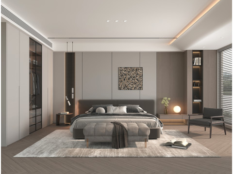 Modern Bedroom Scene 49 3D 모델